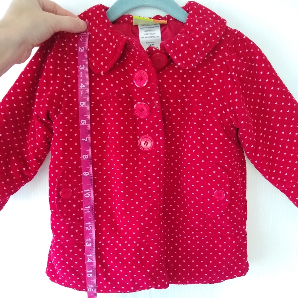 PENELOPE MACK baby girl Red heart peacoat 18 mo - Picture 3 of 7